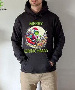 Merry Grinchmas ride a deer to give gifts hoodie, sweater, longsleeve, shirt v-neck, t-shirt