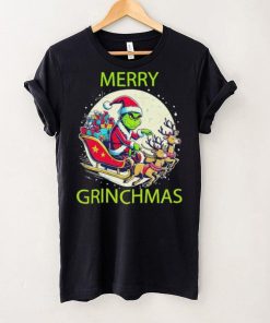 Merry Grinchmas ride a deer to give gifts hoodie, sweater, longsleeve, shirt v-neck, t-shirt