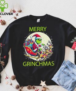 Merry Grinchmas ride a deer to give gifts hoodie, sweater, longsleeve, shirt v-neck, t-shirt