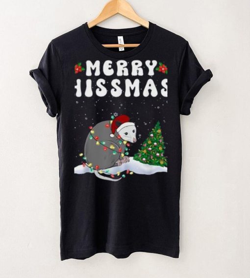 Merry Hissmas Opposum Christmas Santa Hat Funny Xmas Unisex Shirt