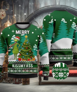 Merry Kiss My Ass Grnch Ugly Christmas Sweater