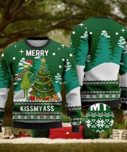 Merry Kiss My Ass Grnch Ugly Christmas Sweater