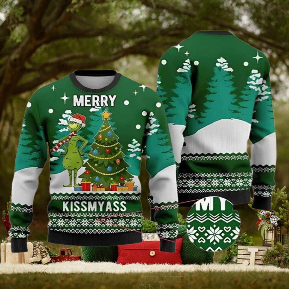 Merry Kiss My Ass Grnch Ugly Christmas Sweater Merry Kiss My Ass Grnch Ugly Christmas Sweater