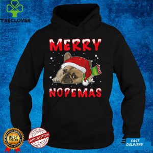 Merry Nopemas Bulldog Nope Lazy Funny Pajamas Christmas T Shirt