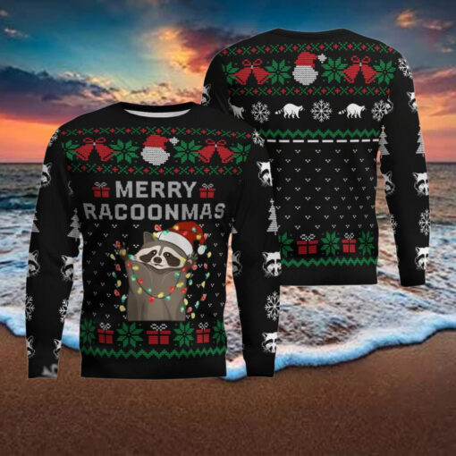 Merry Raccoonmas Ugly Sweater