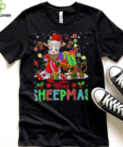 Merry Sheepmas Funny Santa Sheep With Xmas Presents Farmer Shirt