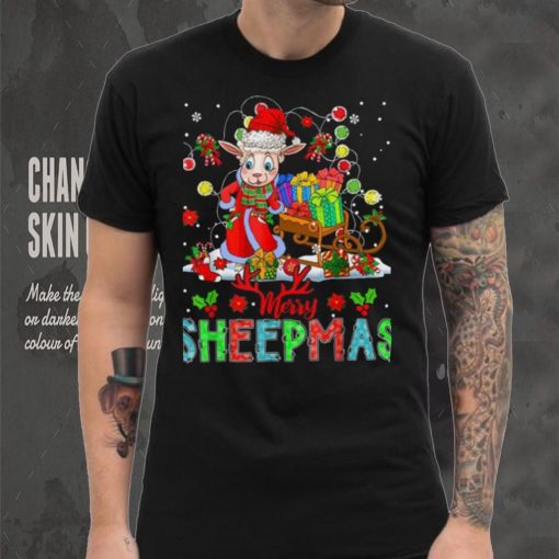 Merry Sheepmas Funny Santa Sheep With Xmas Presents Farmer Shirt