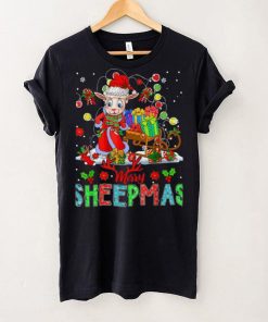 Merry Sheepmas Funny Santa Sheep With Xmas Presents Farmer Shirt