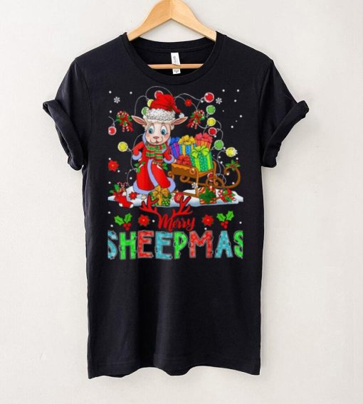 Merry Sheepmas Funny Santa Sheep With Xmas Presents Farmer Shirt