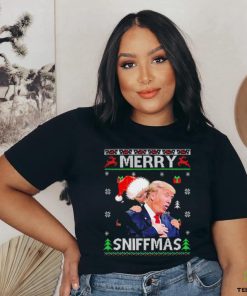 Merry Sniffmas Trump Biden Ugly Christmas Shirt