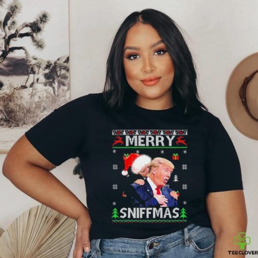 Merry Sniffmas Trump Biden Ugly Christmas Shirt