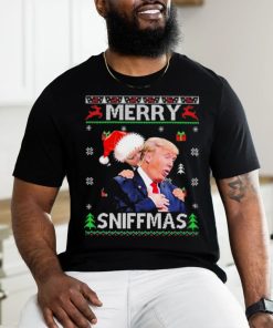 Merry Sniffmas Trump Biden Ugly Christmas Shirt