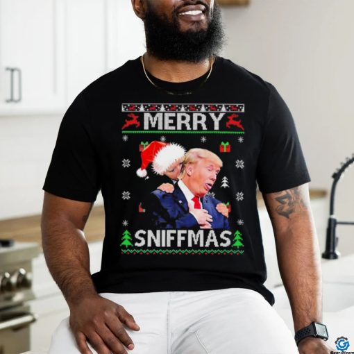 Merry Sniffmas Trump Biden Ugly Christmas Shirt