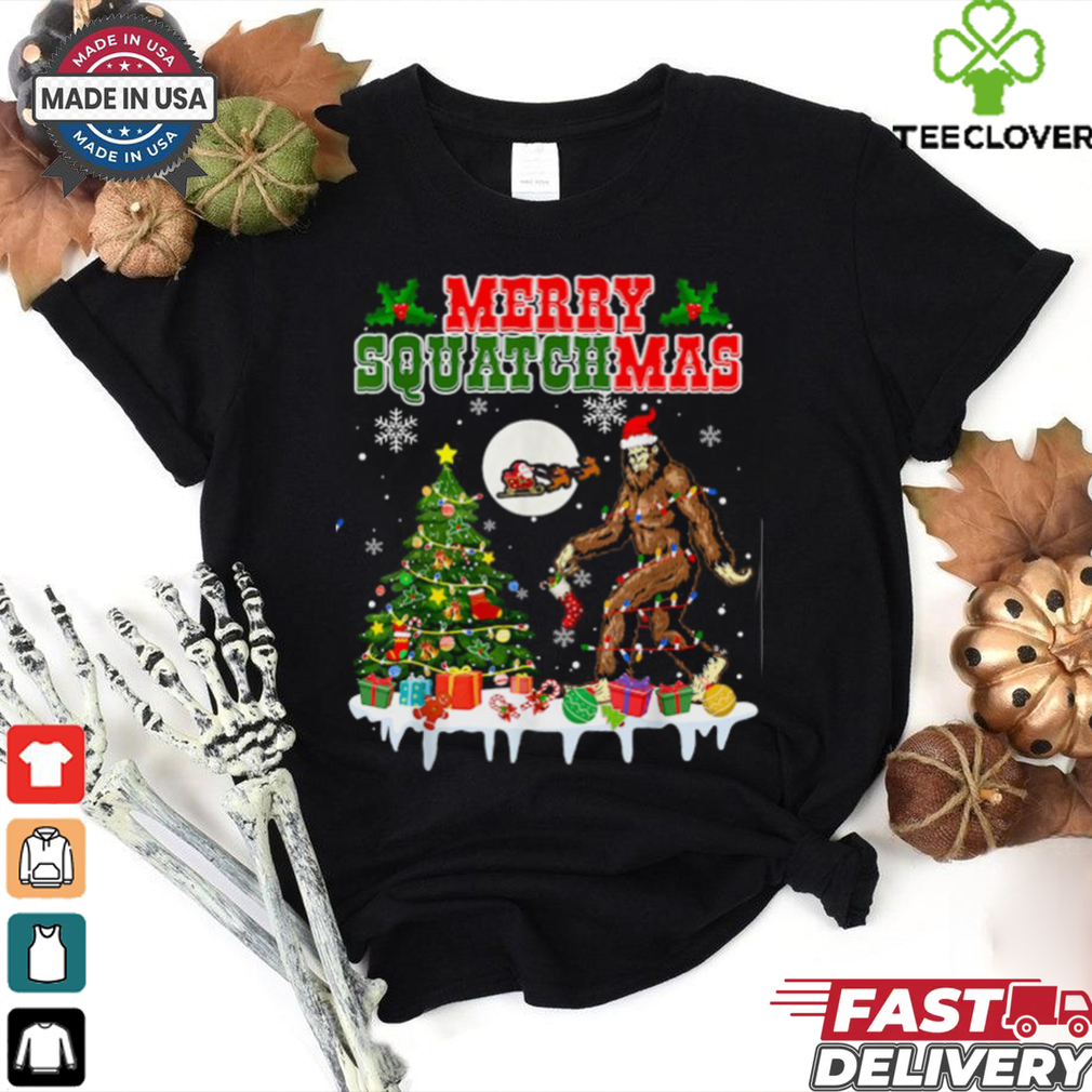 Merry Squatchmas Christmas Tree Santa Bigfoot Sasquatch T Shirt Recovered Merry Squatchmas Christmas Tree Santa Bigfoot Sasquatch T Shirt Recovered