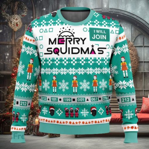 Merry Squidmas Squid Game 3D Ugly Christmas Sweater Christmas Holiday Gift
