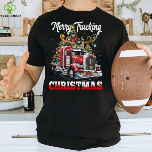 Merry Trucking Christmas   Funny Trucker With Reindeer On Head Classic T Shirt