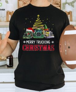 Merry Trucking Christmas Three Truck Wearing Hat Classic T Shirt