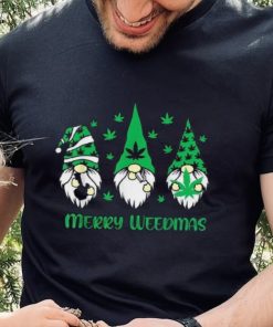 Merry Weedmas Gnomes Stoner Christmas Cannabis Marijuana Shirt