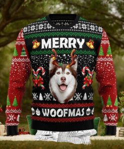 Merry Woofmas Husky Unisex Womens & Mens, Couples Matching, Funny Family Ugly Christmas Holiday Sweater Gifts