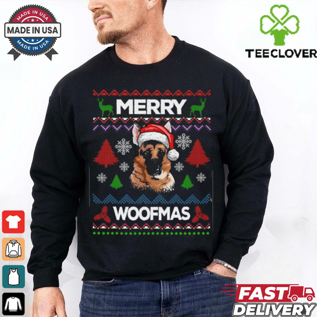Merry Woofmas Ugly Sweater Christmas German Shepherd Lover Sweatshirt German Shepherd T Shirt Merry Woofmas Ugly Sweater Christmas German Shepherd Lover Sweatshirt German Shepherd T Shirt