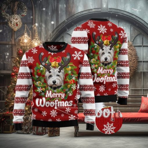 Merry Woofmas West HighLand White Terrier Knitted 3D Sweater For Christmas