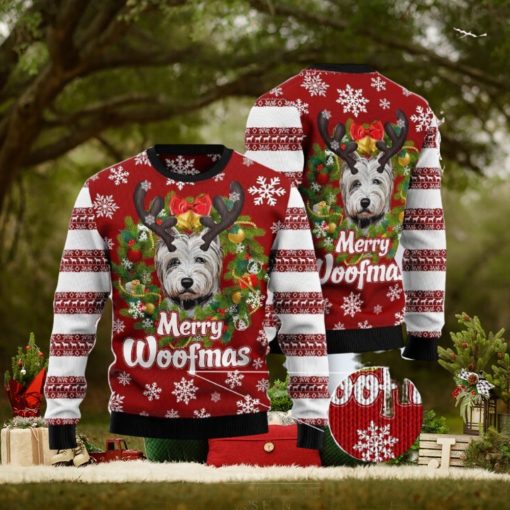Merry Woofmas West HighLand White Terrier Knitted 3D Sweater For Christmas
