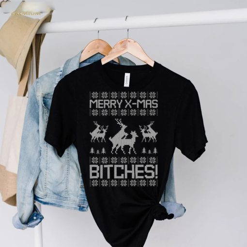 Merry X Mas Bitches Ugly T Shirt Christmas Gift