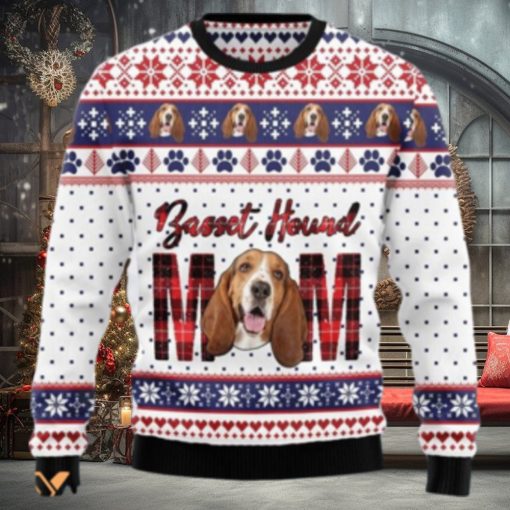 Merry Xmas Basset Hound Mom Awesome Gift For Christmas Ugly Christmas Sweater