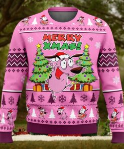 Merry Xmas Courage The Cowardly Dog Ugly Christmas Sweater