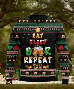 Merry Xmas Eat Sleep Beer And Repeat Awesome Gift For Christmas Ugly Christmas Sweater