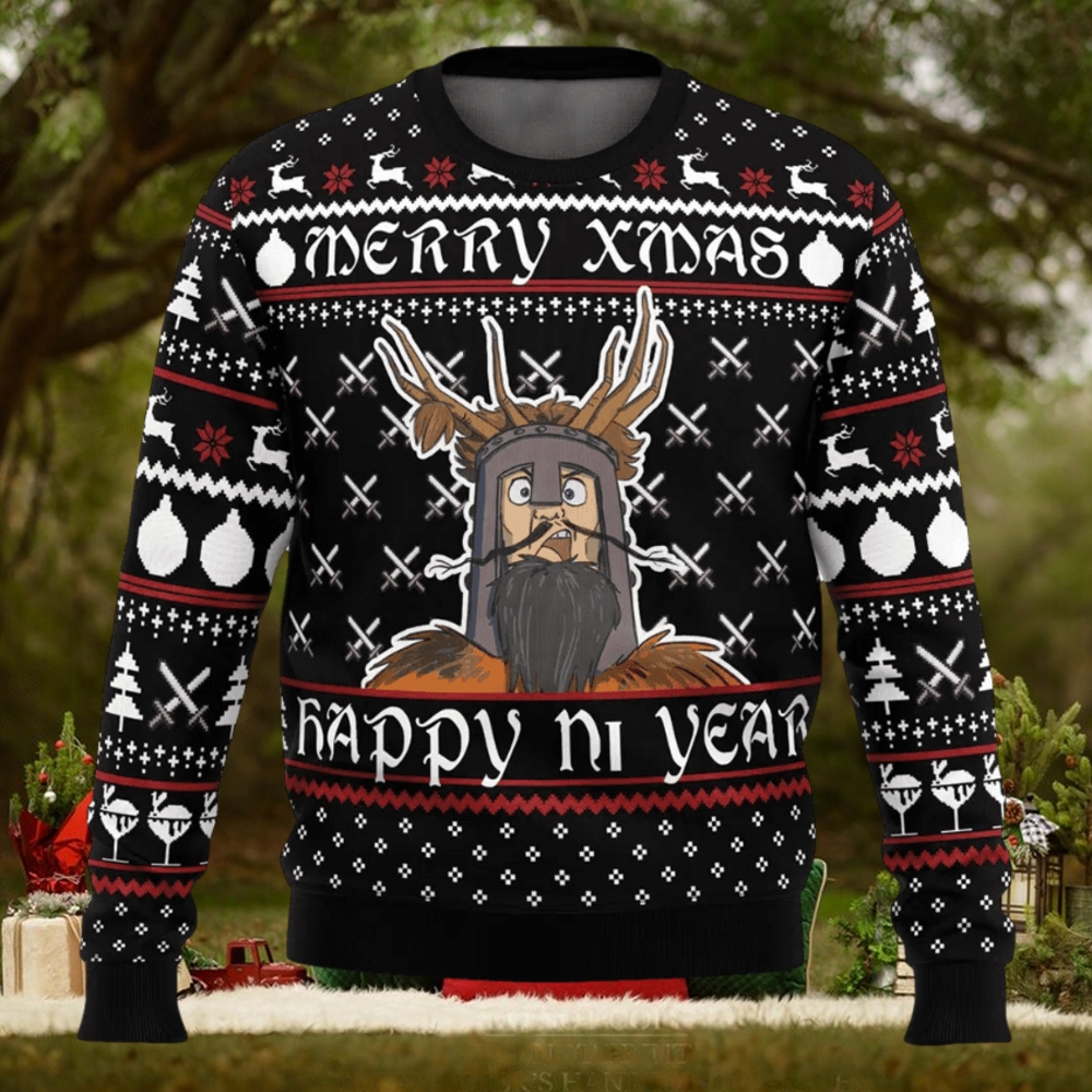 Merry Xmas Happy Ni Year Monty Python Ugly Christmas Sweater Merry Xmas Happy Ni Year Monty Python Ugly Christmas Sweater