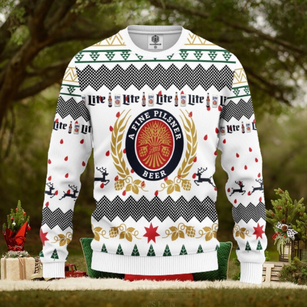 Merry Xmas Miller Lite Beer AOP Print Christmas Ugly Sweater For Men Women Merry Xmas Miller Lite Beer AOP Print Christmas Ugly Sweater For Men Women