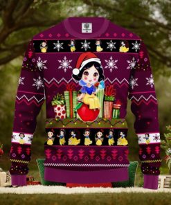 Merry Xmas Snow White Cartoon AOP Print Christmas Ugly Sweater For Men Women