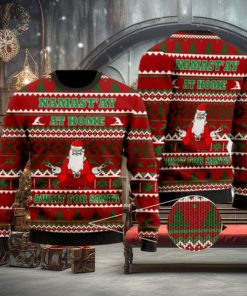 Merry Xmas Yoga With Santa Namastay At Home Gift For Christmas Party Ugly Christmas Sweater