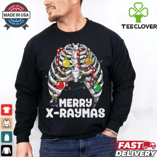 Merry Xraymas Creepy Christmas Ribcage Skeleton Xmas shirt