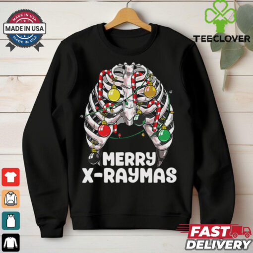 Merry Xraymas Creepy Christmas Ribcage Skeleton Xmas shirt