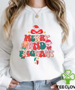 Merry and Pregnant Funny Pregnancy Reveal Shirt