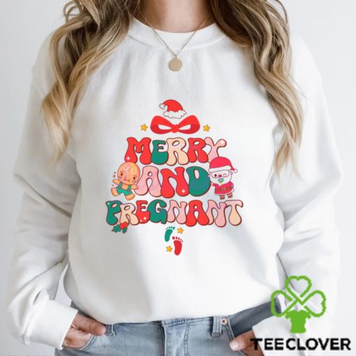 Merry and Pregnant Funny Pregnancy Reveal Shirt