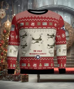 Messerschmitt Me 262 Aircraft Ugly Christmas Sweater 2023 Veteran Christmas Gift Red Sweater