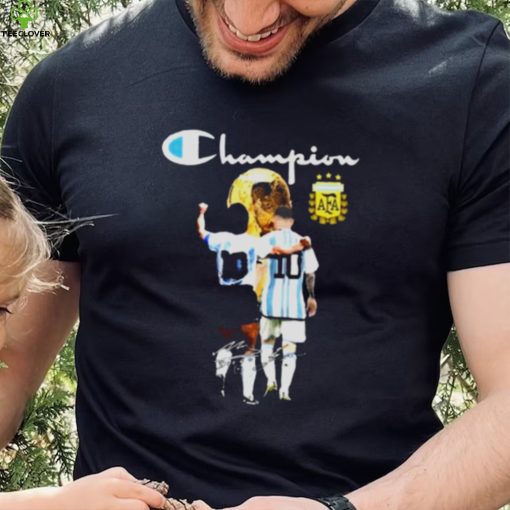 Messi And Maradona World Cup Champion 2022 Signatures Shirt