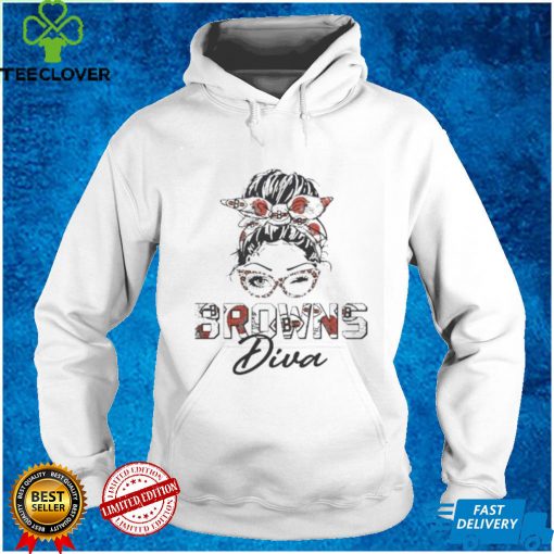 Messy Bun Girl Cleveland Browns Diva Shirt