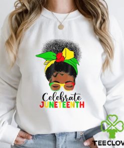 Messy Bun Juneteenth Celebrate 1865 June 19th T Shirt