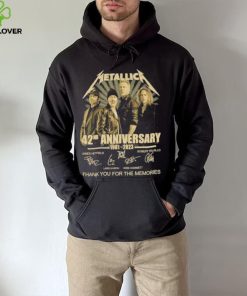 Metallic 42nd anniversary 1981 2023 tahnk you for the memories signatures hoodie, sweater, longsleeve, shirt v-neck, t-shirt