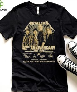 Metallic 42nd anniversary 1981 2023 tahnk you for the memories signatures hoodie, sweater, longsleeve, shirt v-neck, t-shirt