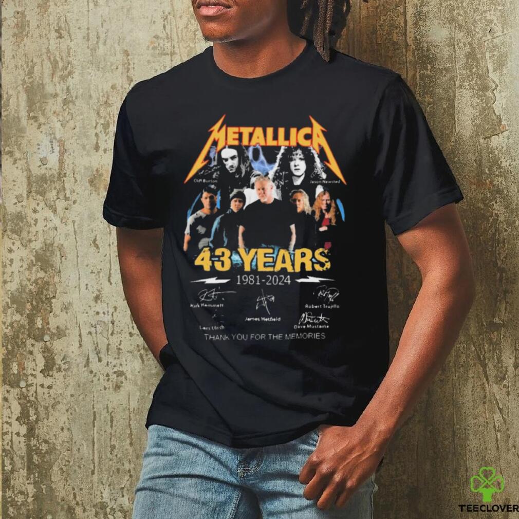 Metallica 43 Year 1981 2024 Thank You For The Memories Signatures shirt Metallica 43 Year 1981 2024 Thank You For The Memories Signatures shirt
