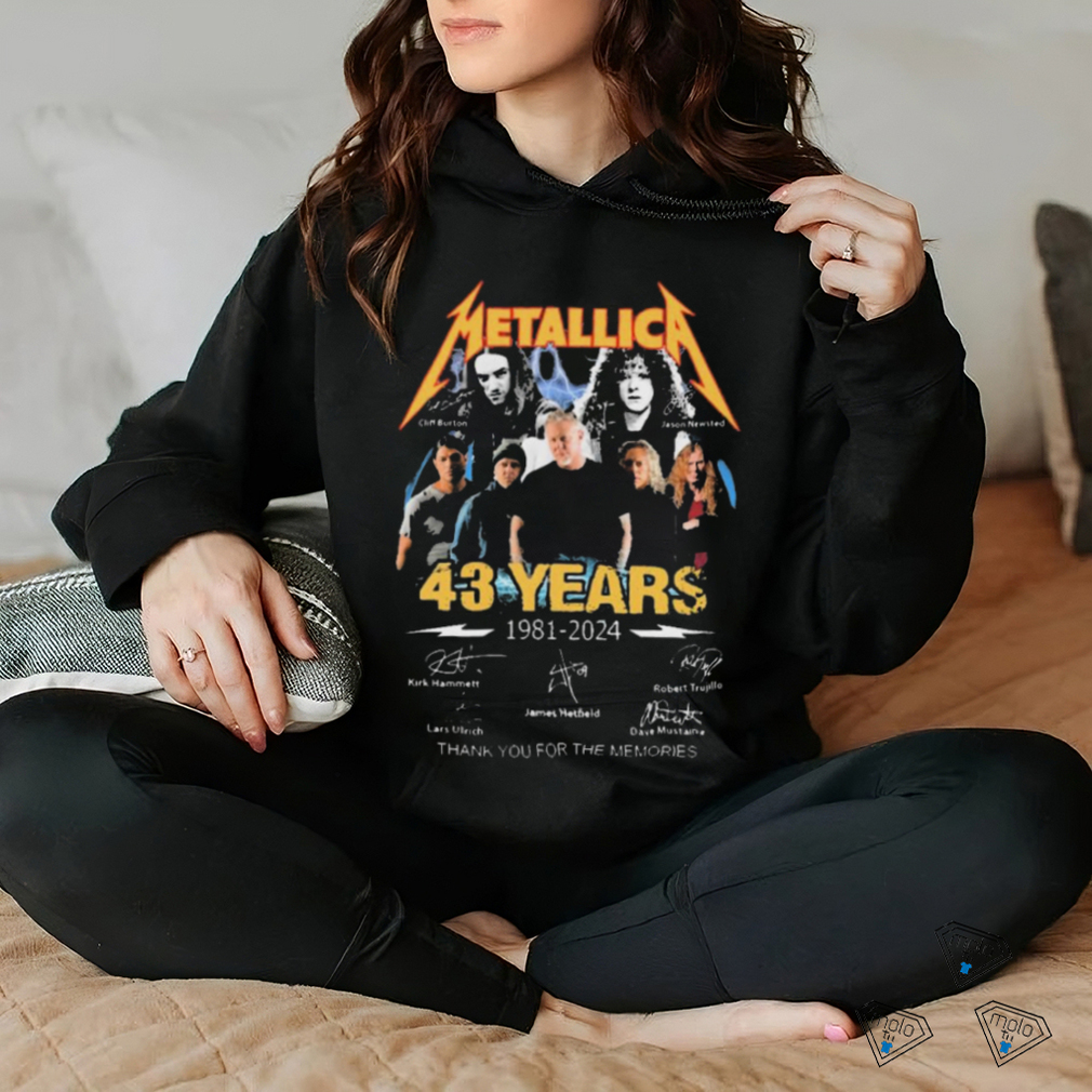 Metallica 43 Year 1981 2024 Thank You For The Memories Signatures shirt Metallica 43 Year 1981 2024 Thank You For The Memories Signatures shirt