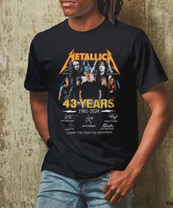 Metallica 43 Year 1981 2024 Thank You For The Memories T Shirt