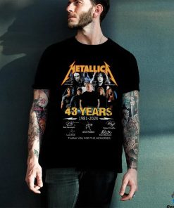 Metallica 43 Year 1981 2024 Thank You For The Memories T Shirt