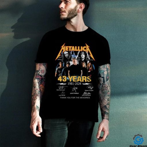 Metallica 43 Year 1981 2024 Thank You For The Memories T Shirt