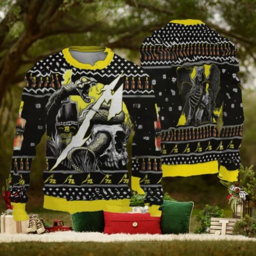 Metallica Blackened Whiskey 72 Seasons Snakes And The Death Knitted 2024 Christmas Ugly Sweater